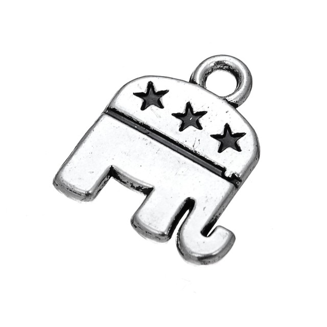 Naszywka Celebrytki Skyrim: 30 sztuk Charmów Zwierzęcych do DIY Biżuterii US Democratic Donkey & US Freedom Symbol Floating Elephant Pendant - Wianko - 25