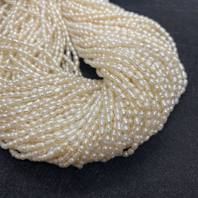 Hurtownia naturalnych perłowych koralików słodkowodnych Spot - ryż, 3mm, używane do DIY biżuterii, naszyjników i bransoletek - Wianko - 6