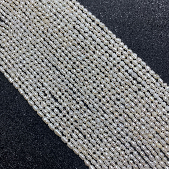 Hurtownia naturalnych perłowych koralików słodkowodnych Spot - ryż, 3mm, używane do DIY biżuterii, naszyjników i bransoletek - Wianko - 4