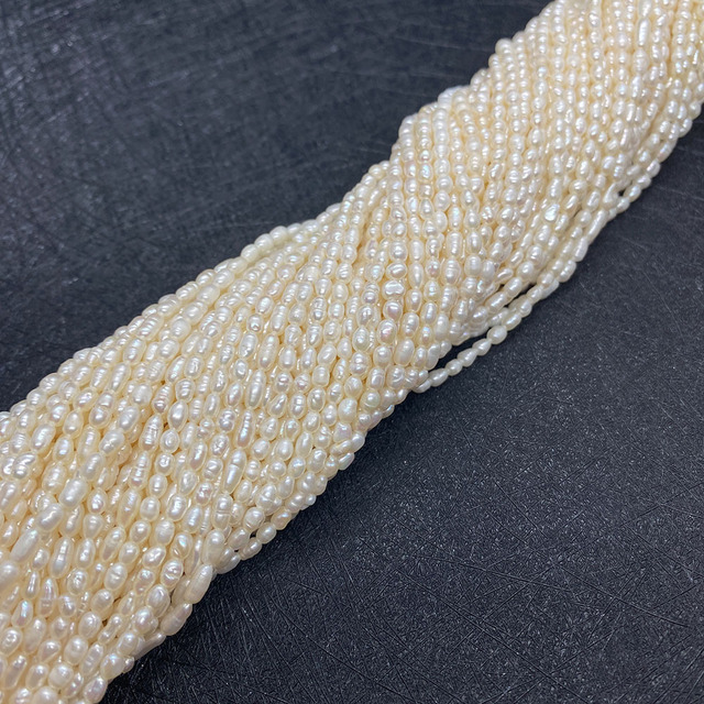 Hurtownia naturalnych perłowych koralików słodkowodnych Spot - ryż, 3mm, używane do DIY biżuterii, naszyjników i bransoletek - Wianko - 7