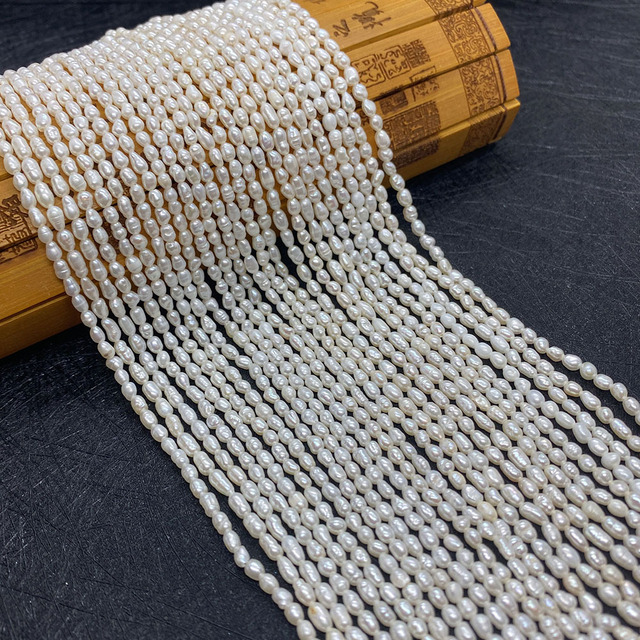 Hurtownia naturalnych perłowych koralików słodkowodnych Spot - ryż, 3mm, używane do DIY biżuterii, naszyjników i bransoletek - Wianko - 2