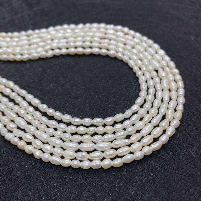 Hurtownia naturalnych perłowych koralików słodkowodnych Spot - ryż, 3mm, używane do DIY biżuterii, naszyjników i bransoletek - Wianko - 3