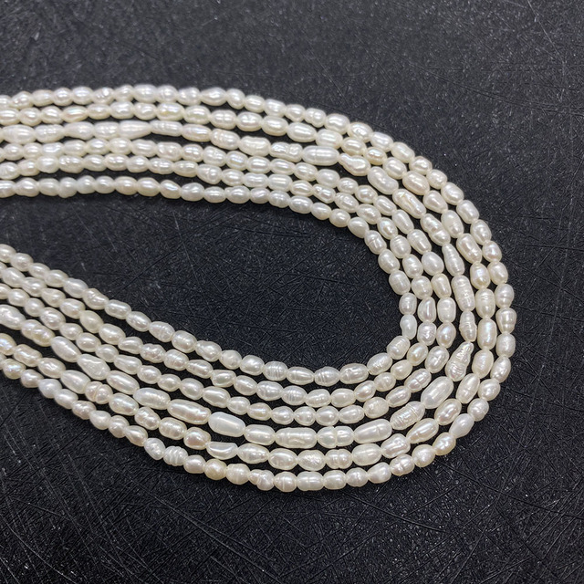 Hurtownia naturalnych perłowych koralików słodkowodnych Spot - ryż, 3mm, używane do DIY biżuterii, naszyjników i bransoletek - Wianko - 5