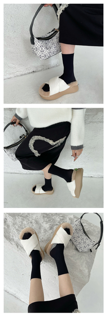 Buty damskie zamszowe z platformą i bawełnianym wnętrzem - miękkie kapcie z wełnianym wsuwaniem palca - Wianko - 7
