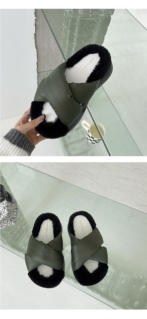 Buty damskie zamszowe z platformą i bawełnianym wnętrzem - miękkie kapcie z wełnianym wsuwaniem palca - Wianko - 11