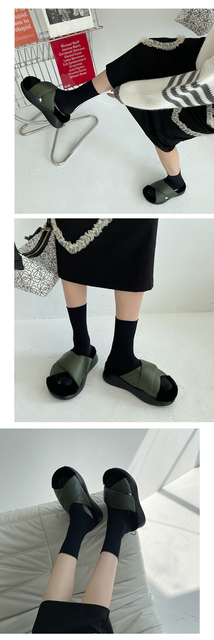 Buty damskie zamszowe z platformą i bawełnianym wnętrzem - miękkie kapcie z wełnianym wsuwaniem palca - Wianko - 5