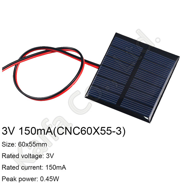 Panel słoneczny 3V 150mA 0.45W z 30CM drutem do ładowarki DIY dla telefonu komórkowego - Wianko - 2