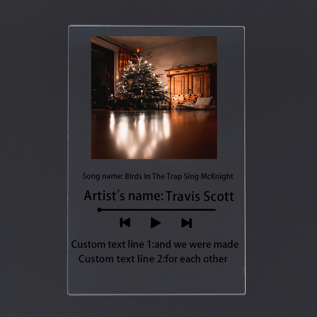 Płyta akrylowa z personalizowaną ramką na zdjęcia z muzyką, piosenką i niestandardowym kodem - prezent na Boże Narodzenie dla miłośników muzyki - Wianko - 1