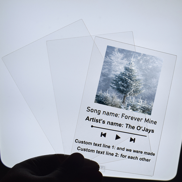Płyta akrylowa z personalizowaną ramką na zdjęcia z muzyką, piosenką i niestandardowym kodem - prezent na Boże Narodzenie dla miłośników muzyki - Wianko - 9