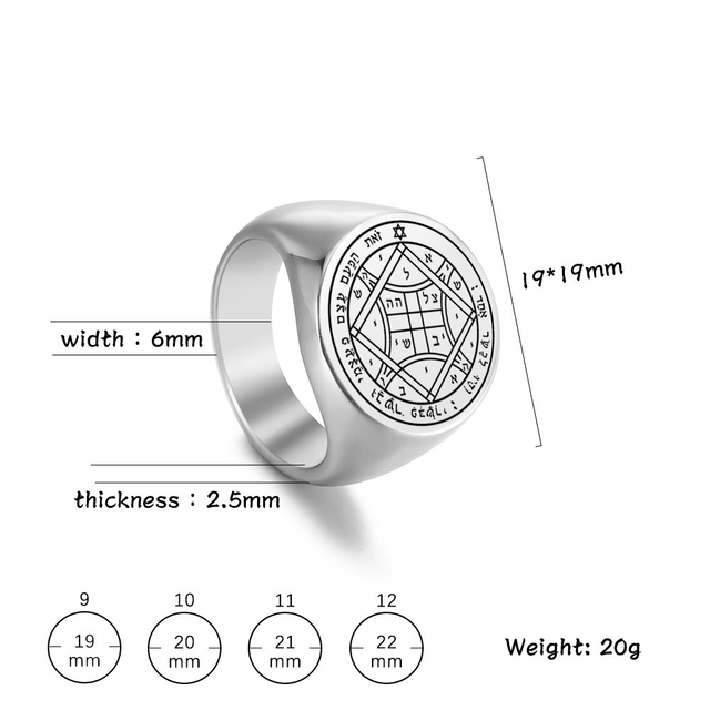 Pierścień Retro Solomon Venus ze stali nierdzewnej z motywem siedmiu archaniołów - biżuteria dla pary - Wianko - 5
