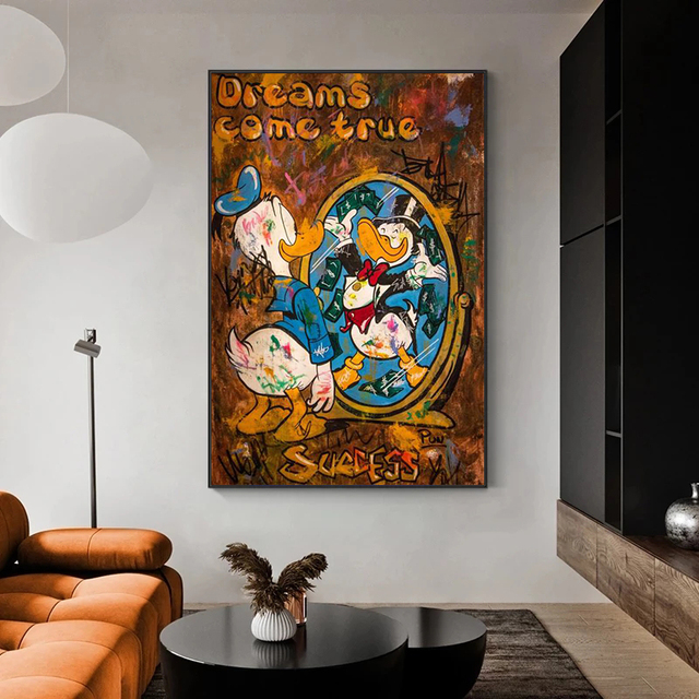 Plakat Disney Graffiti Dream Come True z kaczorem Donaldem na płótnie - idealny do salonu! - Wianko - 5