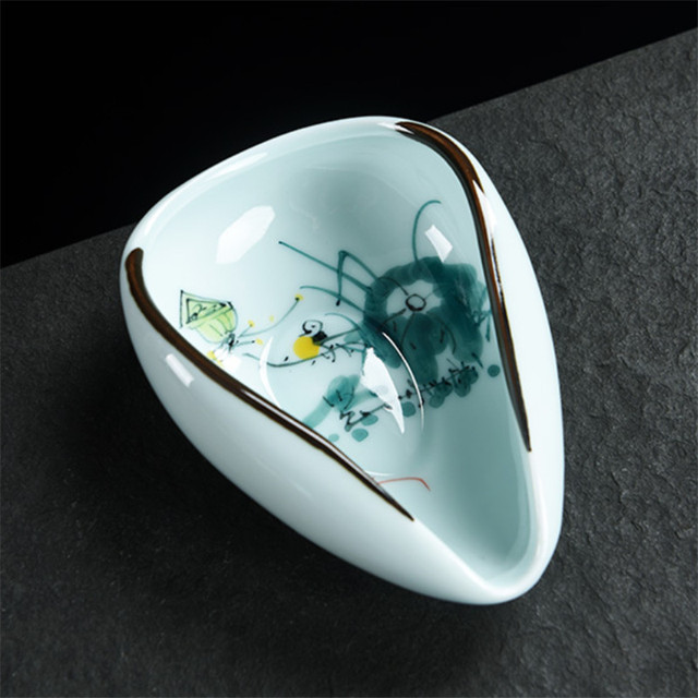 Ręcznie malowany ceramiczny uchwyt na herbatę lotos w stylu Jingdezhen - Wianko - 6