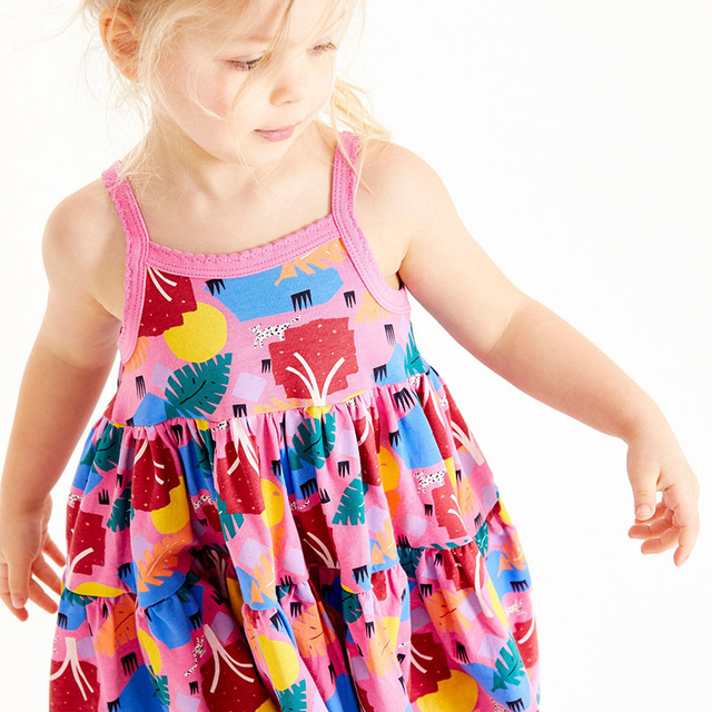 Sukienka Little Maven na ramiączkach dla dziewczynek 2-7 lat 2021 - letnia, bawełniana nadruk drzewa - Wianko - 11