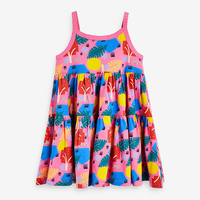 Sukienka Little Maven na ramiączkach dla dziewczynek 2-7 lat 2021 - letnia, bawełniana nadruk drzewa - Wianko - 12