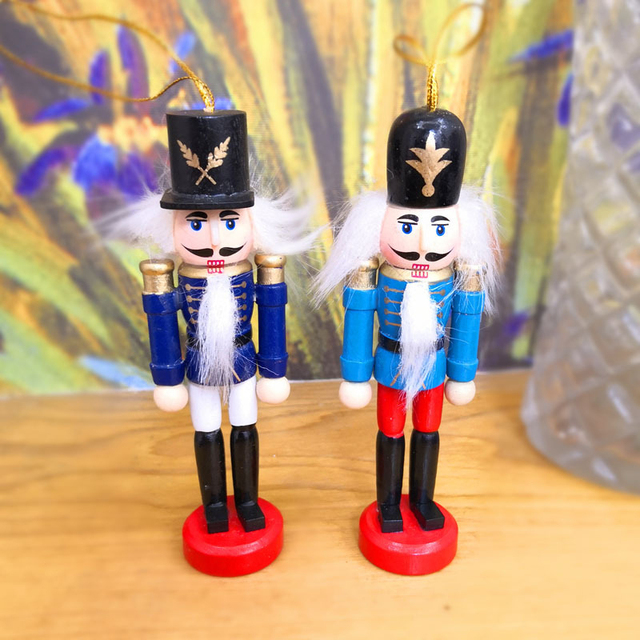 Zestaw 6 sztuk miniaturowych figurek żołnierzy Christmas Doll z drewna – dekoracje DIY na Boże Narodzenie i Nowy Rok - Wianko - 7