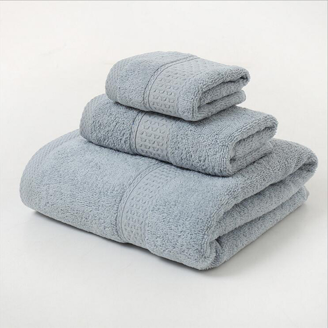 Ręcznik kąpielowy z czystej bawełny o długim zszywce, miękki i chłonny, do łazienki - zestaw chusteczek (100% bawełna, zwykły kolor) - Wianko - 3