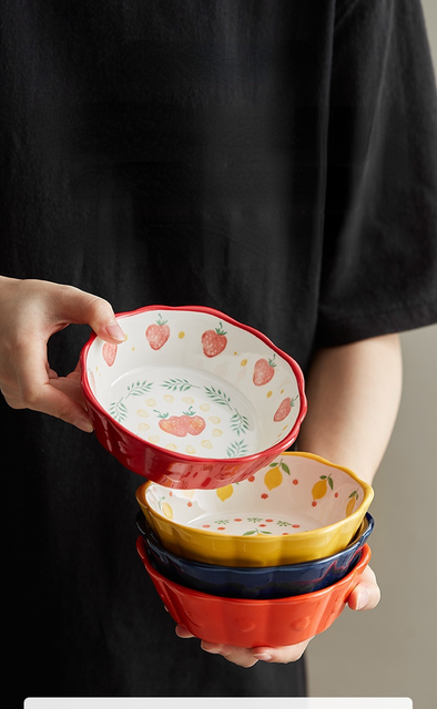 Japońska ceramiczna miseczka koronkowa na owoce i deser - Wianko - 1