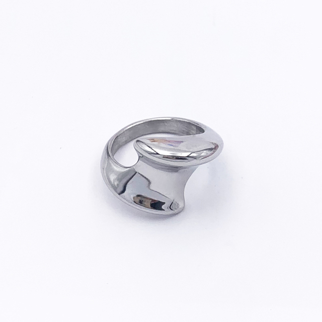 Nowy pierścionek ze stali nierdzewnej w złotym kolorze, wysokiej jakości, owalny i wydrążony, dla kobiet, w modnym stylu, idealny na prezent - Wianko - 43