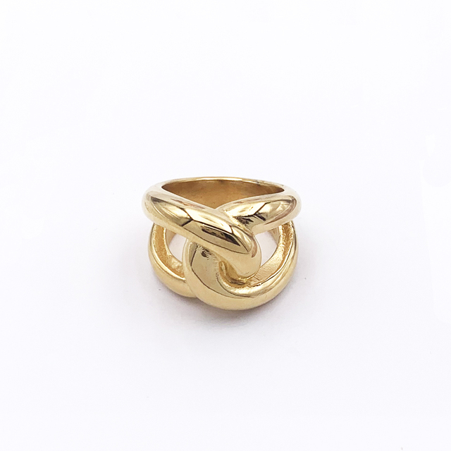 Nowy pierścionek ze stali nierdzewnej w złotym kolorze, wysokiej jakości, owalny i wydrążony, dla kobiet, w modnym stylu, idealny na prezent - Wianko - 50