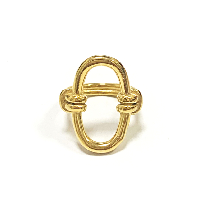 Nowy pierścionek ze stali nierdzewnej w złotym kolorze, wysokiej jakości, owalny i wydrążony, dla kobiet, w modnym stylu, idealny na prezent - Wianko - 11