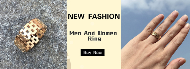 Nowy pierścionek ze stali nierdzewnej w złotym kolorze, wysokiej jakości, owalny i wydrążony, dla kobiet, w modnym stylu, idealny na prezent - Wianko - 2