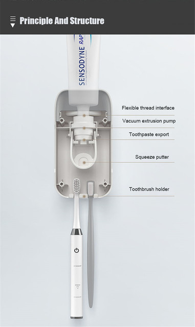 BAISPO - Pyłoszczelny uchwyt na szczoteczki do zębów z automatycznym dozownikiem pasty bezdotykowym - Wianko - 10