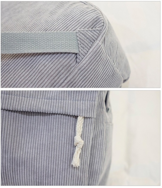 Nowy plecak Preppy z miękkiego sztruksu dla kobiet i nastoletnich dziewcząt - paski, ramię, turystyczny (ZJX02) - Wianko - 15
