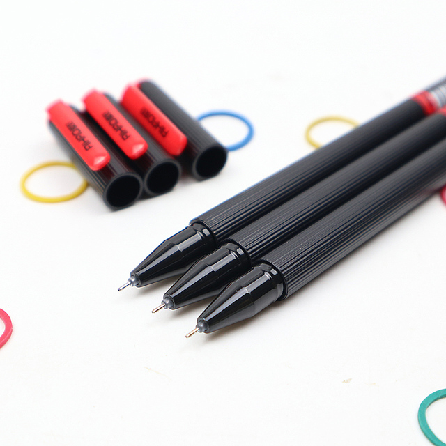 Długopis żelowy 0.5mm najwyższej jakości, czarny/niebieski/czerwony, partia 12 sztuk - Wianko - 7