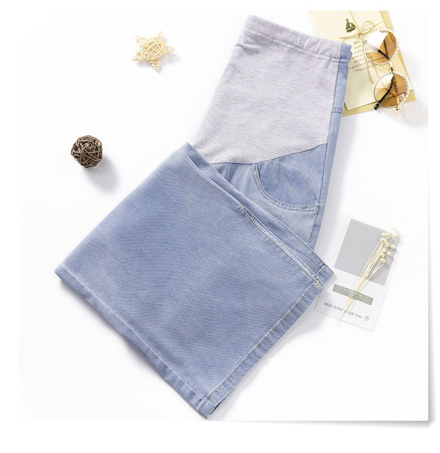 Luźne dżinsowe spodnie ciążowe z regulacją brzucha - wygodna odzież dla ciężarnych - Wianko - 9