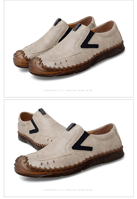 Męskie oryginalne skórzane buty oddychające DEKABR - mokasyny, ręcznie robione, kolor czarny, rozmiary 47 - Wianko - 21