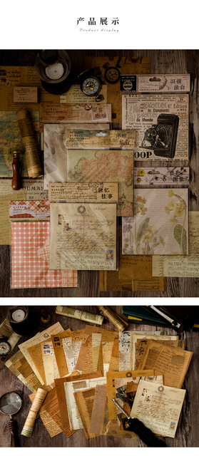 Bloczek notesowy Yoofun 30 arkuszy Vintage papier do scrapbookingu, dziennikowania, pamiętnikowania, kolażu i dekoracji tła w stylu Retro - biuro, szkoła, praca - Wianko - 5
