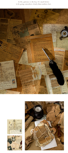 Bloczek notesowy Yoofun 30 arkuszy Vintage papier do scrapbookingu, dziennikowania, pamiętnikowania, kolażu i dekoracji tła w stylu Retro - biuro, szkoła, praca - Wianko - 6