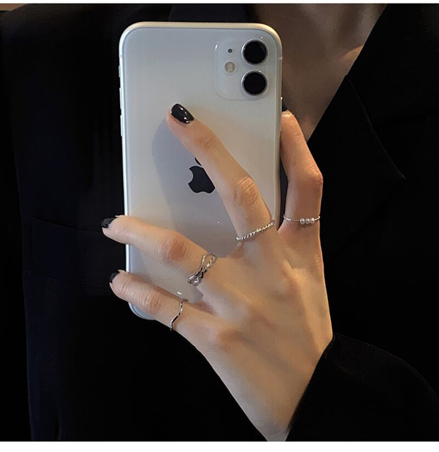Pierścionki perła proste Dainty Twist - zestaw 5 nowych modnych minimalistycznych pierścionków dla kobiet i dziewcząt - Wianko - 5