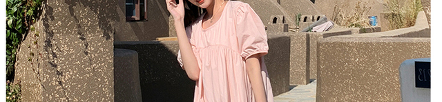 2115 Sukienka ciążowa krótki rękaw lato - Plus Size, łatwe dopasowanie, luźny i stylowy design dla przyszłych mam - Wianko - 4