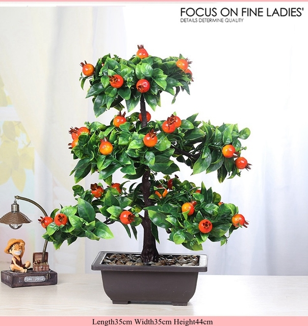 Duże sztuczne drzewo owocowe - granat/jabłko/pomarańczowy Jujube, roślina doniczkowa, Bonsai dla domu, salonu, biura i ogrodu - Wianko - 10