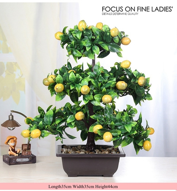 Duże sztuczne drzewo owocowe - granat/jabłko/pomarańczowy Jujube, roślina doniczkowa, Bonsai dla domu, salonu, biura i ogrodu - Wianko - 7