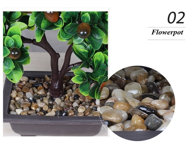 Duże sztuczne drzewo owocowe - granat/jabłko/pomarańczowy Jujube, roślina doniczkowa, Bonsai dla domu, salonu, biura i ogrodu - Wianko - 4