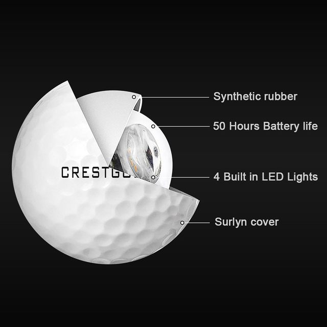 6 sztuk Świecące LED Piłki golfowe - Migające nocne materiały szkoleniowe - Wianko - 2