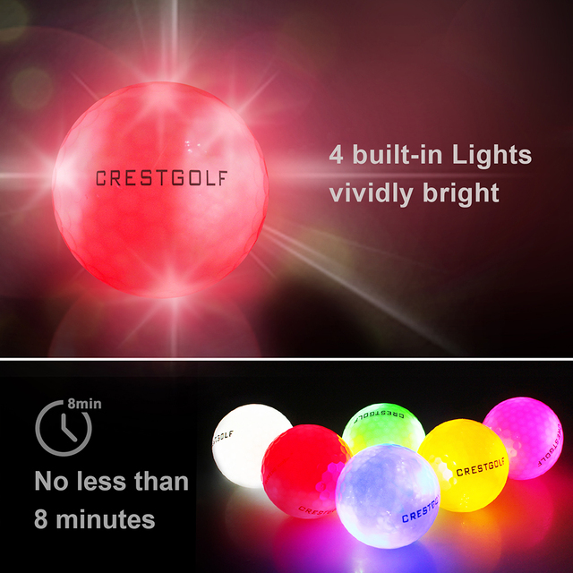 6 sztuk Świecące LED Piłki golfowe - Migające nocne materiały szkoleniowe - Wianko - 3