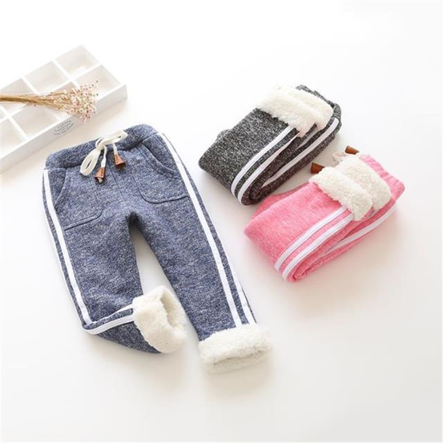 Zimowe dziecięce spodnie BibiCola z elastycznym pasem legginsy aksamitne - Wianko - 1