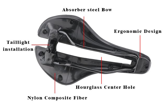 Siodełko rowerowe MTB Road z Taillight PU, miękkie, oddychające i idealne do górskiego i wyścigowego roweru - Wianko - 4