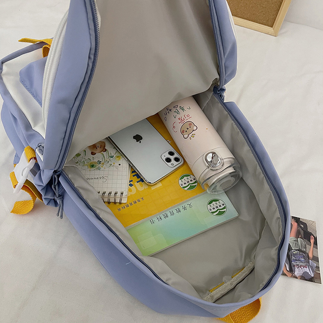 Plecak studencki Nylon Kawaii - torba podróżna dla dziewczyny z odznaką, na laptopa - Wianko - 5