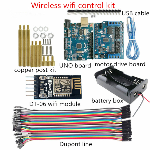 Bezprzewodowy zestaw sterowania przez WiFi do rozwijania pokładzie + 2-Way Motor i 16-sposobowe serwonapędy dla Arduino - Wianko - 2