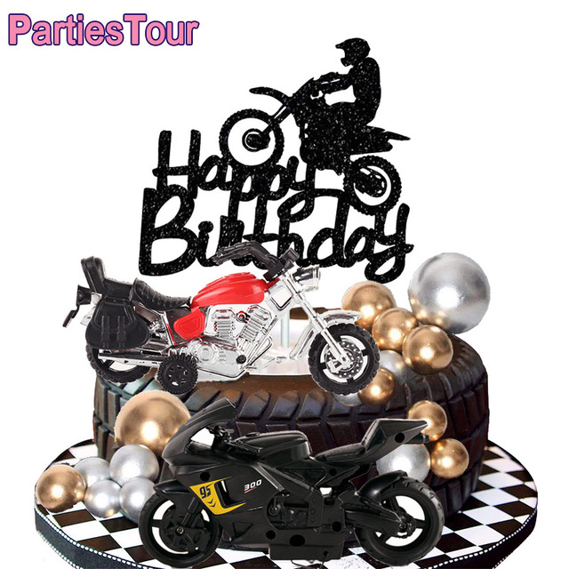 Motocykl ozdoba na tort urodzinowy - skuter Autocycle gracz Autobike, dekoracje na ciasto w temacie sportu dla chłopca - Wianko - 14