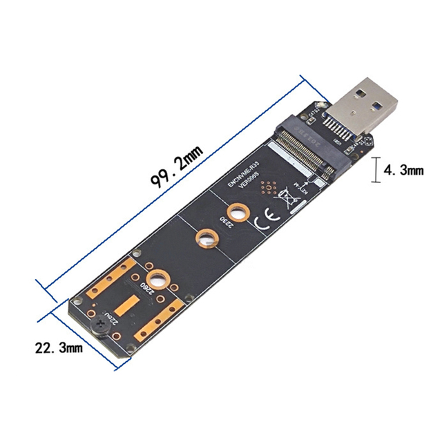 Adapter M.2 NVME/ SATA SSD do USB 3.0 M.2 PCIe NGFF, kompatybilny z M.2 NVME/ SATA SSD 2230/2242/2260/2280 - Wianko - 9