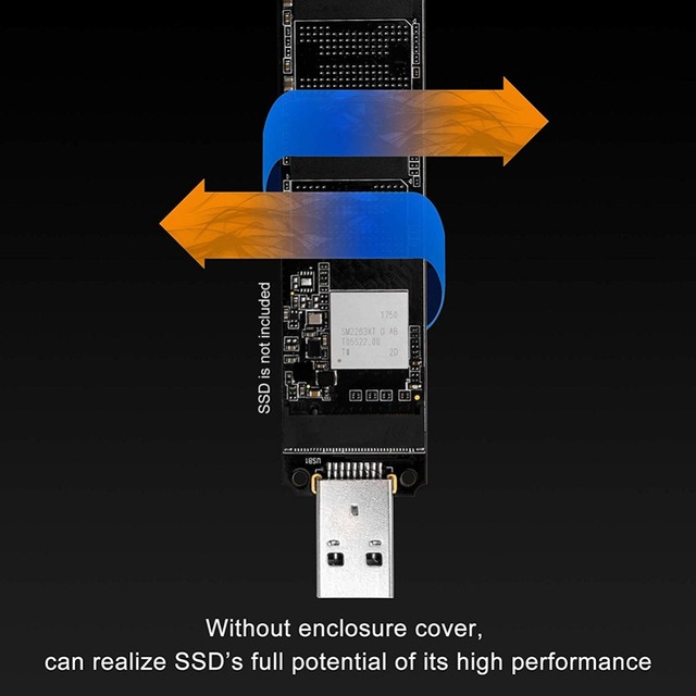 Adapter M.2 NVME/ SATA SSD do USB 3.0 M.2 PCIe NGFF, kompatybilny z M.2 NVME/ SATA SSD 2230/2242/2260/2280 - Wianko - 15