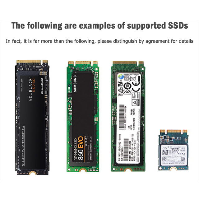 Adapter M.2 NVME/ SATA SSD do USB 3.0 M.2 PCIe NGFF, kompatybilny z M.2 NVME/ SATA SSD 2230/2242/2260/2280 - Wianko - 5