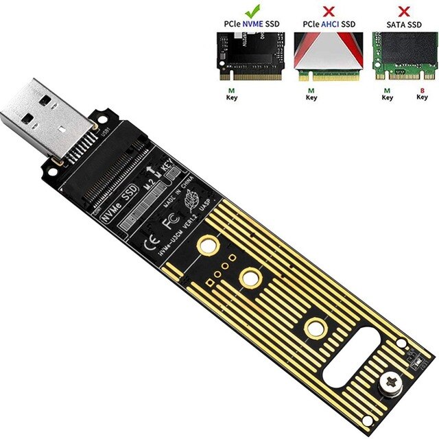 Adapter M.2 NVME/ SATA SSD do USB 3.0 M.2 PCIe NGFF, kompatybilny z M.2 NVME/ SATA SSD 2230/2242/2260/2280 - Wianko - 13