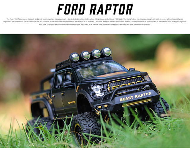 Samochód terenowy Ford Raptor F150 w skali 1:28 - Model Diecast z metalowym nadwoziem - Zabawkowa kolekcja dla dzieci - Wianko - 4