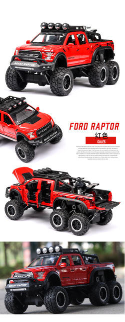 Samochód terenowy Ford Raptor F150 w skali 1:28 - Model Diecast z metalowym nadwoziem - Zabawkowa kolekcja dla dzieci - Wianko - 7